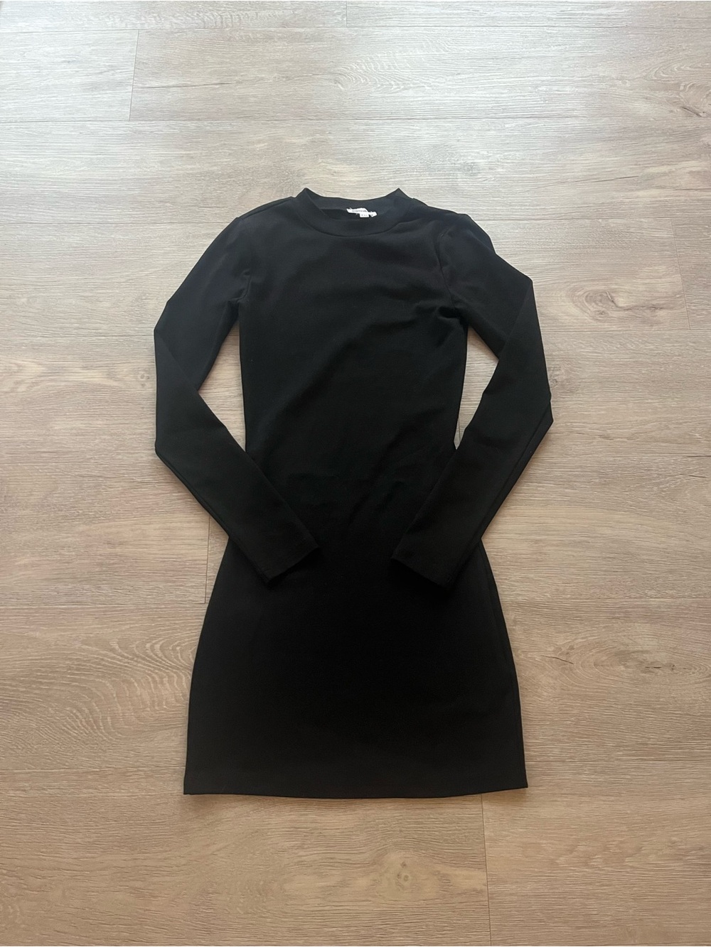 superdown black long sleeve fitted dress